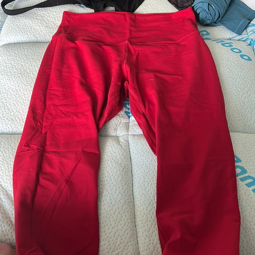 Red lulu leggings